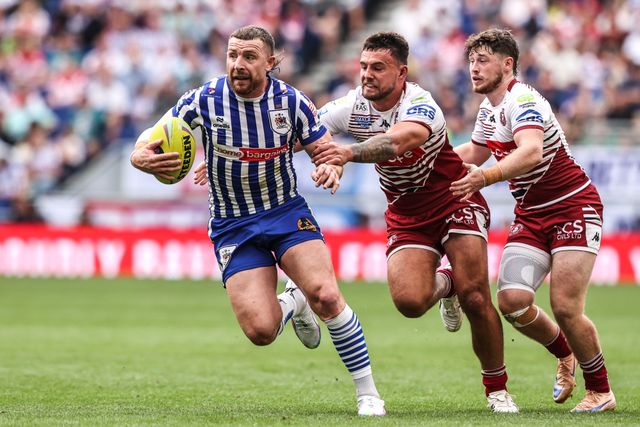 Jackson Hastings of St Helens breaks with the ball during the Betfred Super League Magic Weekend match Wigan Warriors vs St Helens at Hill Dickinson Stadium, Liverpool, United Kingdom on 05 July 2026

(Photo by Alfie Cosgrove/News Images)