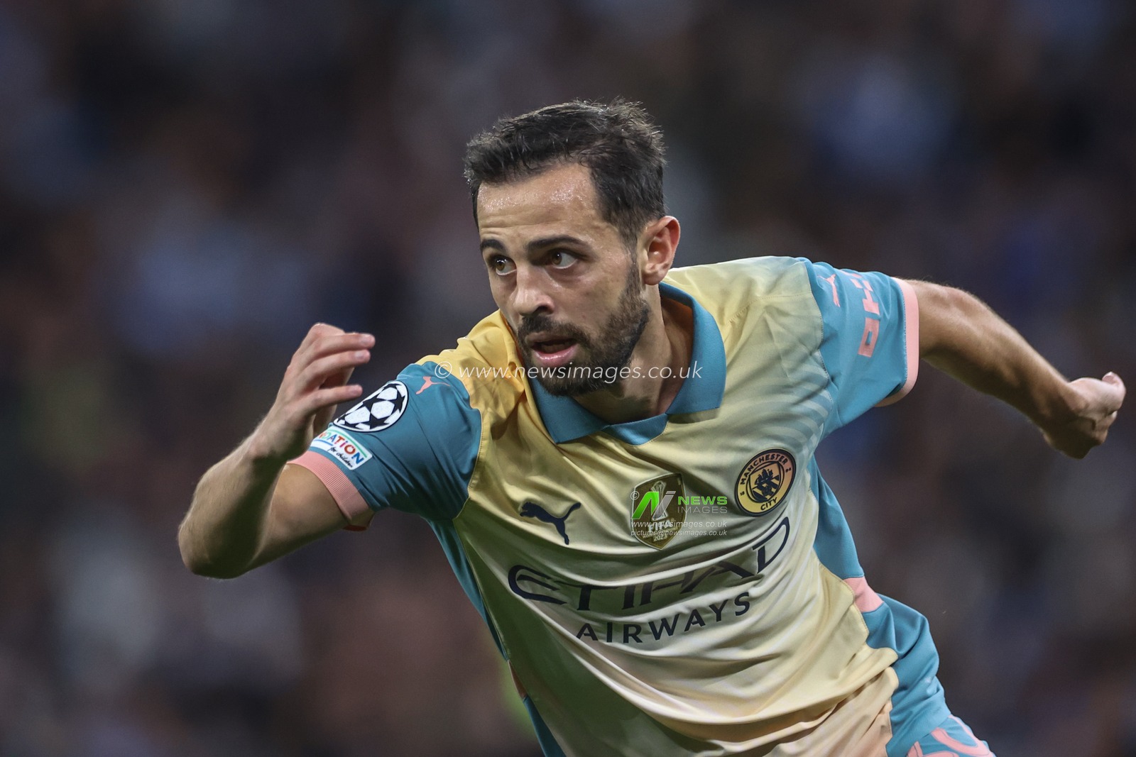 Bernardo Silva of Manchester City during the UEFA Champions League league stage match Manchester City vs Inter Milan at Etihad Stadium, Manchester, United Kingdom, 18th September 2024

(Photo by Mark Cosgrove/News Images)