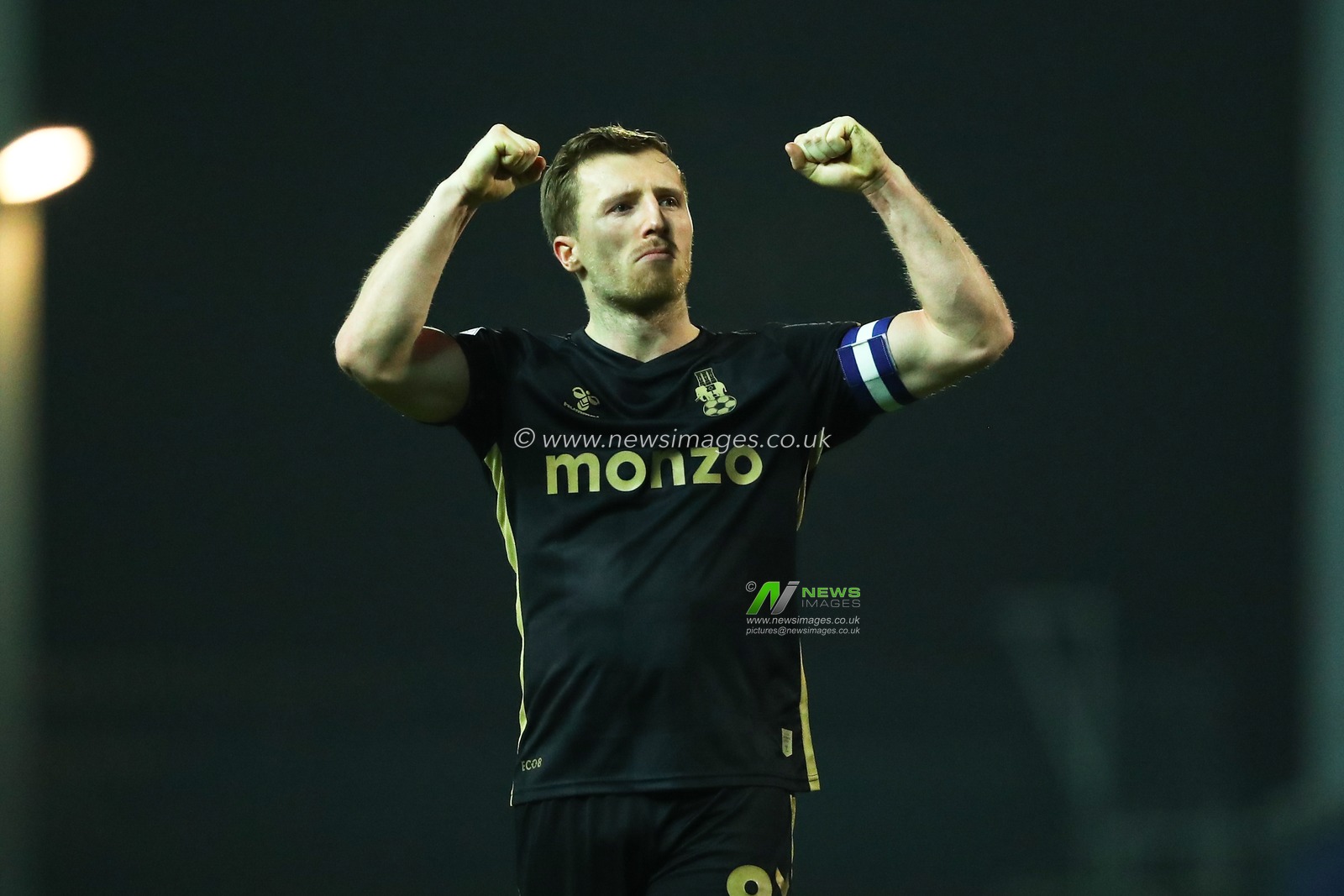 Jamie Allen of Coventry City celebrates with away supporters after the full time whistle in the Sky Bet Championship match Blackburn Rovers vs Coventry City at Ewood Park, Blackburn, United Kingdom, 21st January 2025

(Photo by Jorge Horsted/News Images)