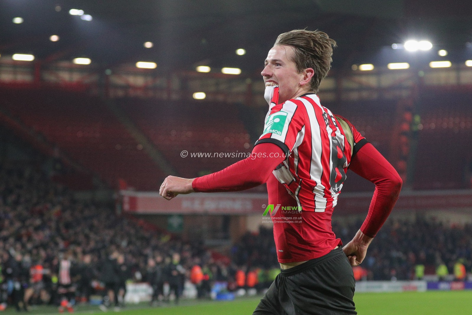 Sander Berge #8 of Sheffield United celebrates his goal to make it 3-1 during the Emirates FA Cup Fourth Round Replay match Sheffield United vs Wrexham at Bramall Lane, Sheffield, United Kingdom, 7th February 2023

(Photo by James Heaton/News Images)