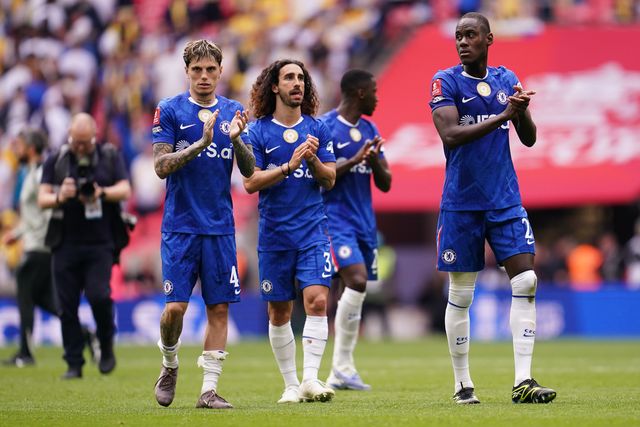 Chelsea players applaud support at full time during the Emirates FA Cup Semi-Final match Chelsea vs Leeds United at Wembley Stadium, London, United Kingdom on 26 April 2026

(Photo by Harvey Murphy/News Images)