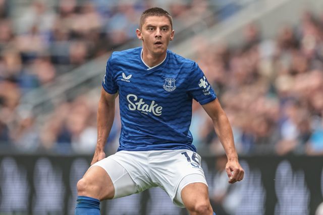 Vitaliy Mykolenko of Everton during the Pre-season friendly match Everton vs A.S. Roma at Hill Dickinson Stadium, Liverpool, United Kingdom, 9th August 2025

(Photo by Mark Cosgrove/News Images)