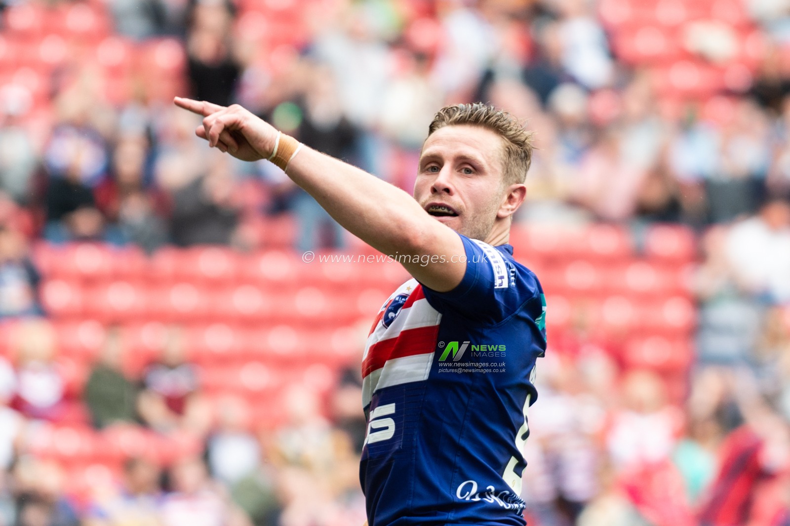 25th May 2019 , Anfield Stadium, Liverpool, England; Dacia Magic Weekend, Betfred Super League Round 16, Wakefield Trinity vs Catalans Dragons ; Kyle Wood of Wakefield Trinity celebrates his try

Credit: Richard Long/News Images