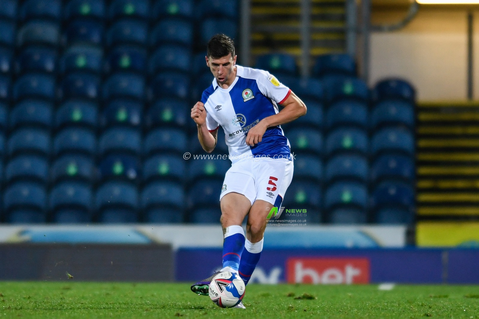 Daniel Ayala #5 of Blackburn Rovers passes the ball