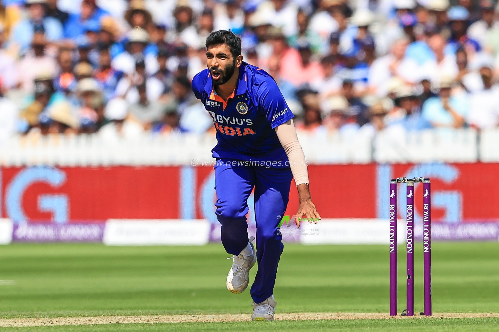 Jasprit Bumrah of India delivers the ball
