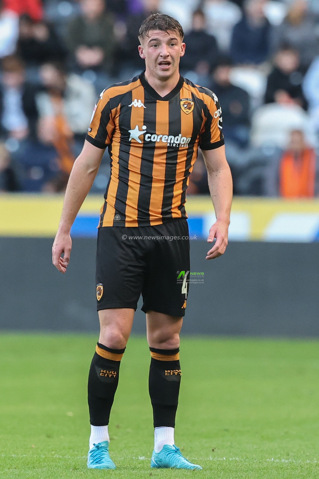 Charlie Hughes of Hull City during the Sky Bet Championship match Hull City vs Sunderland at MKM Stadium, Hull, United Kingdom, 20th October 2024

(Photo by Alfie Cosgrove/News Images)