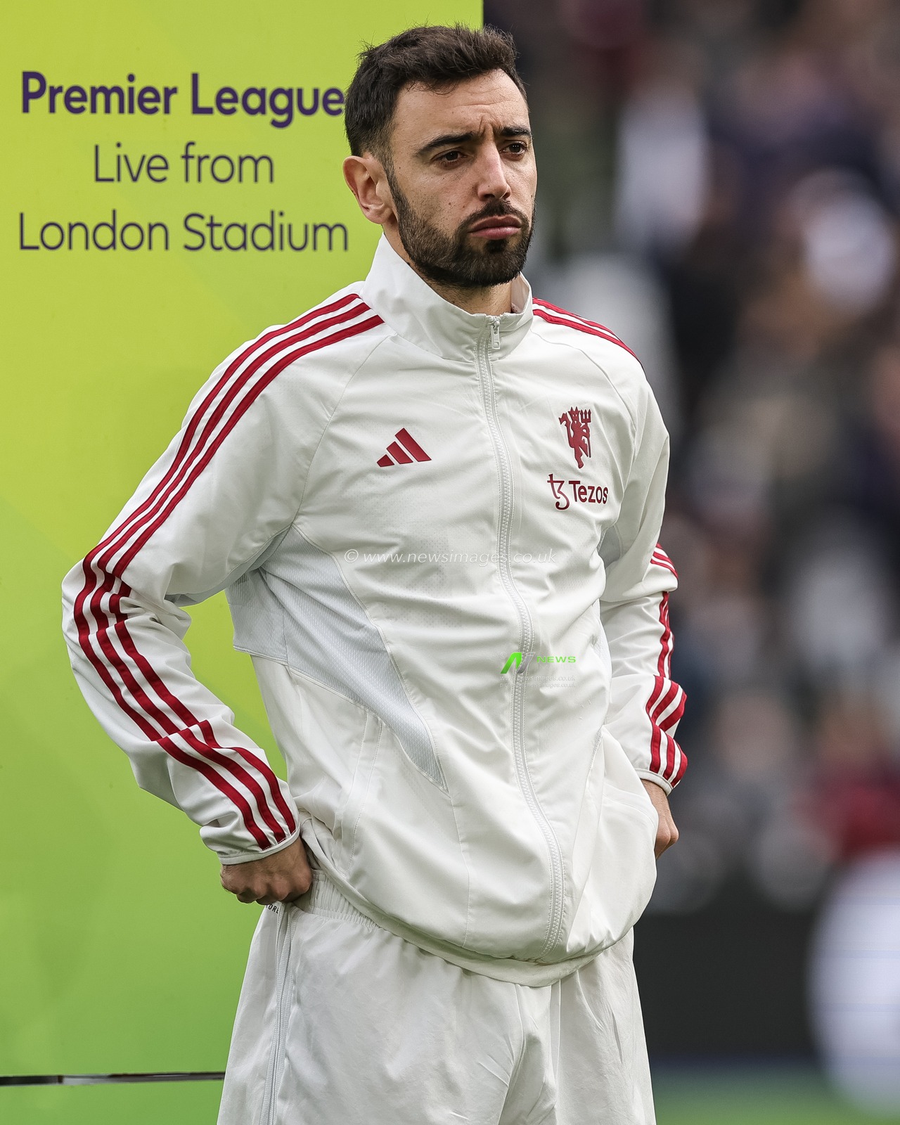Bruno Fernandes of Manchester United in the team lineup  during the Premier League match West Ham United vs Manchester United at London Stadium, London, United Kingdom, 23rd December 2023

(Photo by Mark Cosgrove/News Images)