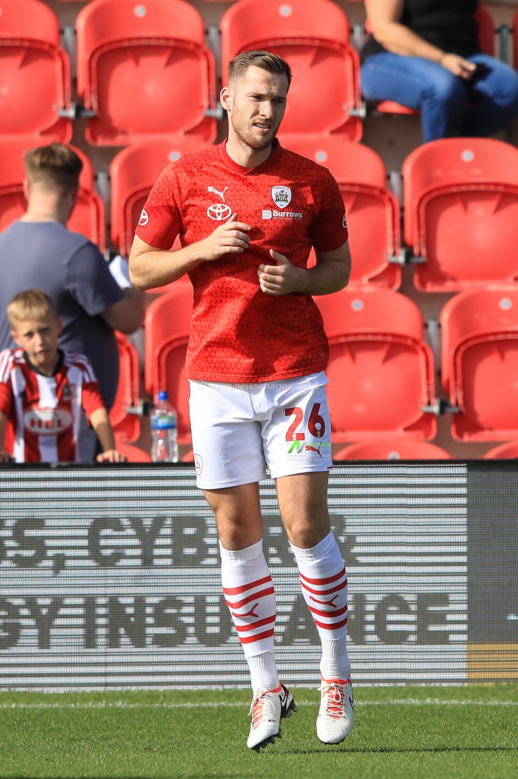 Jamie McCart #26 of Barnsley in the pregame warmup session during the Sky Bet League 1 match Exeter City vs Barnsley at St James' Park, Exeter, United Kingdom, 7th October 2023

(Photo by Alfie Cosgrove/News Images)
