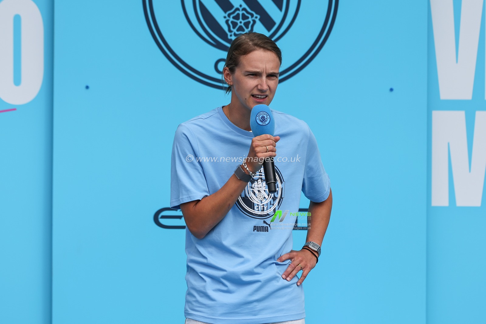 Vivianne Miedema Manchester City's womenâ€™s latest signing is introduce to supporters at Etihad Stadium, Manchester, United Kingdom, 4th August 2024

(Photo by Mark Cosgrove/News Images)
