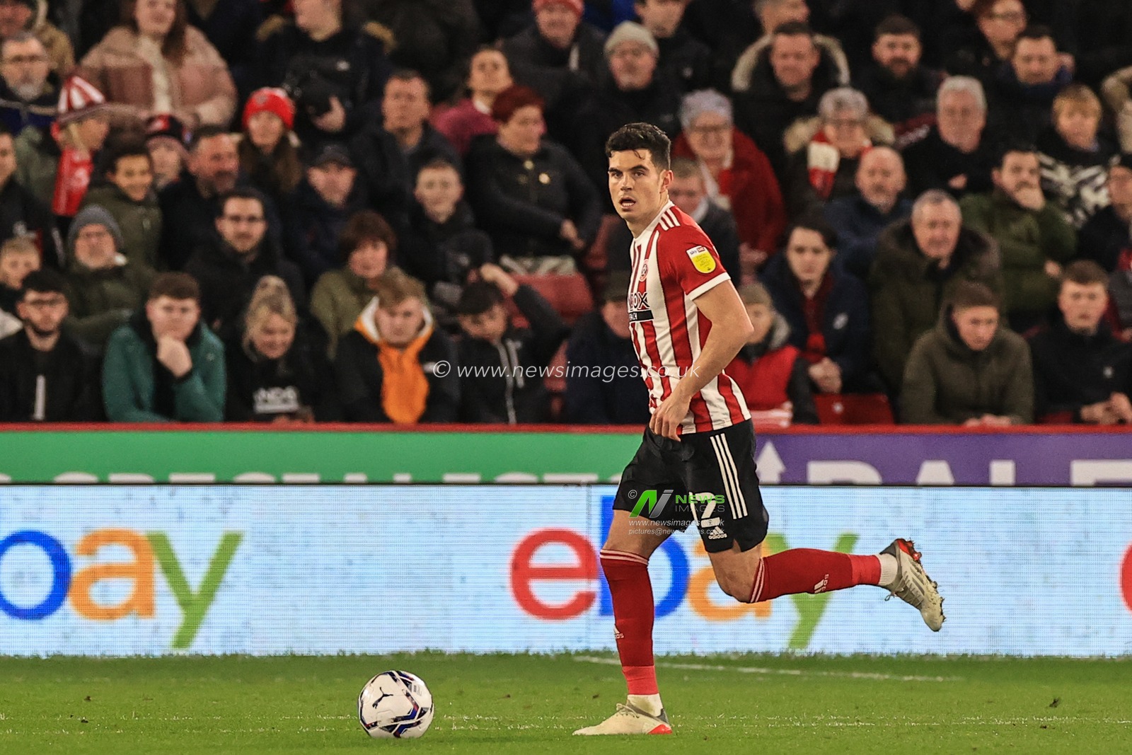 John Egan #12 of Sheffield United in action during the game