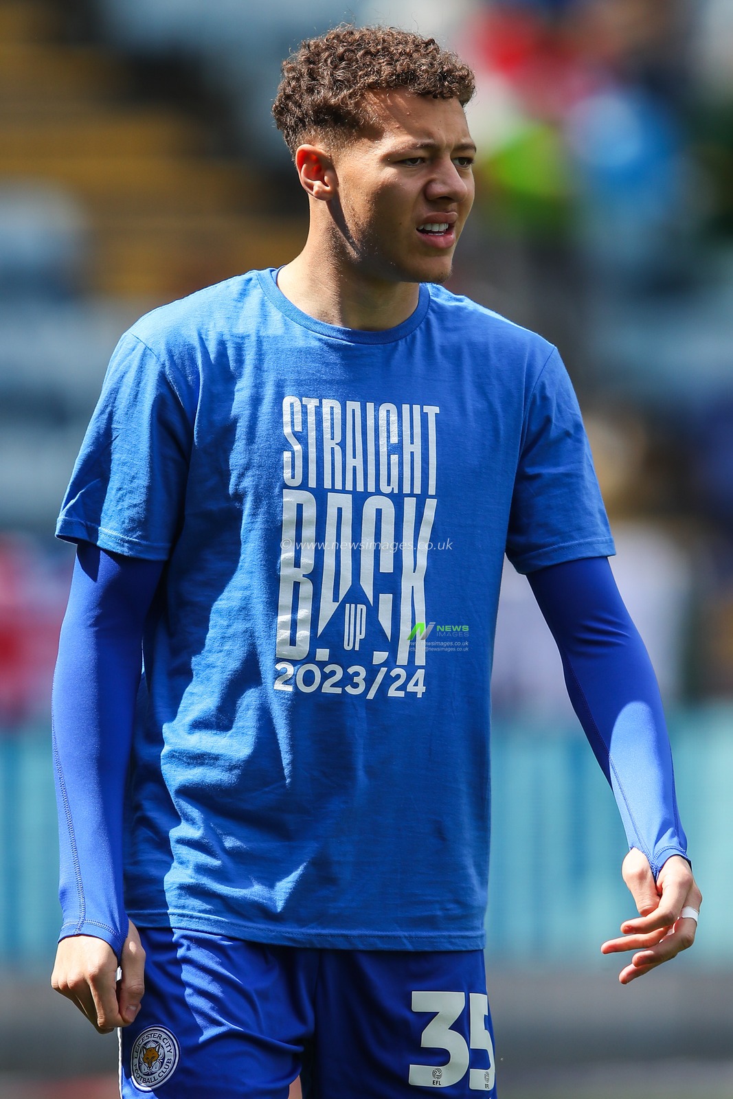 Kasey McAteer of Leicester City during the pre-game warm up ahead of the Sky Bet Championship match Leicester City vs Blackburn Rovers at King Power Stadium, Leicester, United Kingdom, 4th May 2024

(Photo by Gareth Evans/News Images)