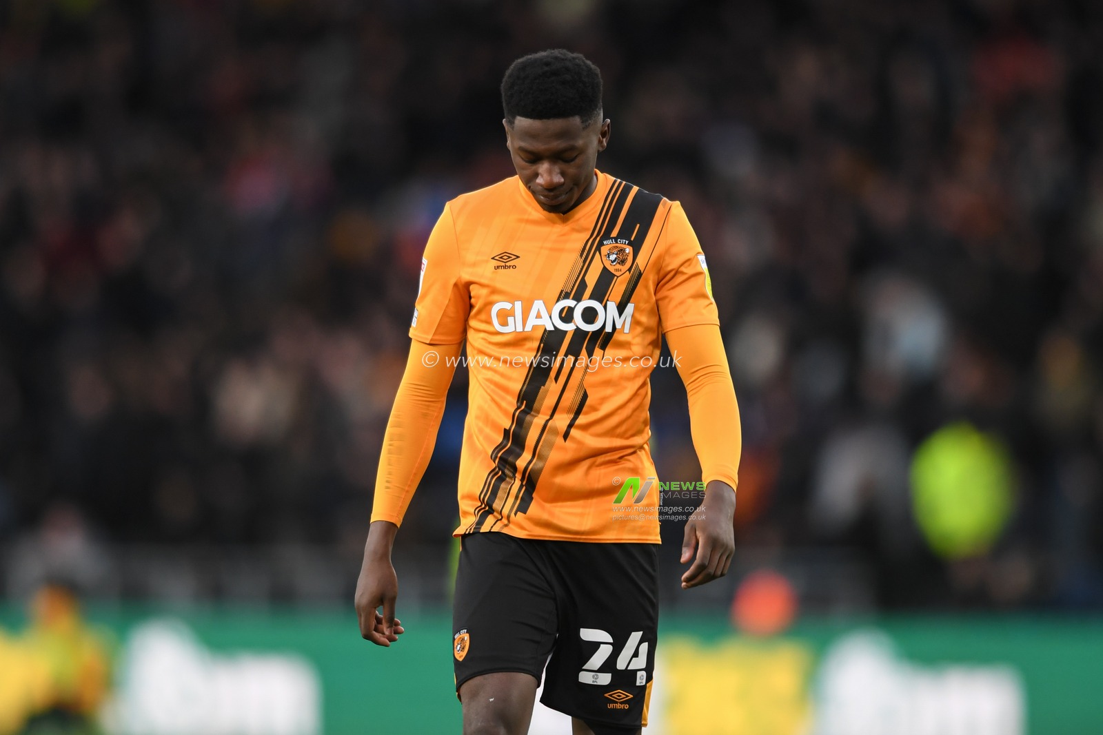 Di'Shon Bernard #24 of Hull City looks down at the ground