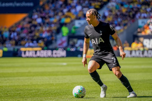 Xavi Simons of Tottenham Hotspur controls the ball  during the Premier League match Wolverhampton Wanderers vs Tottenham Hotspur at Molineux, Wolverhampton, United Kingdom on 25 April 2026

(Photo by Maynard Manyowa/News Images)