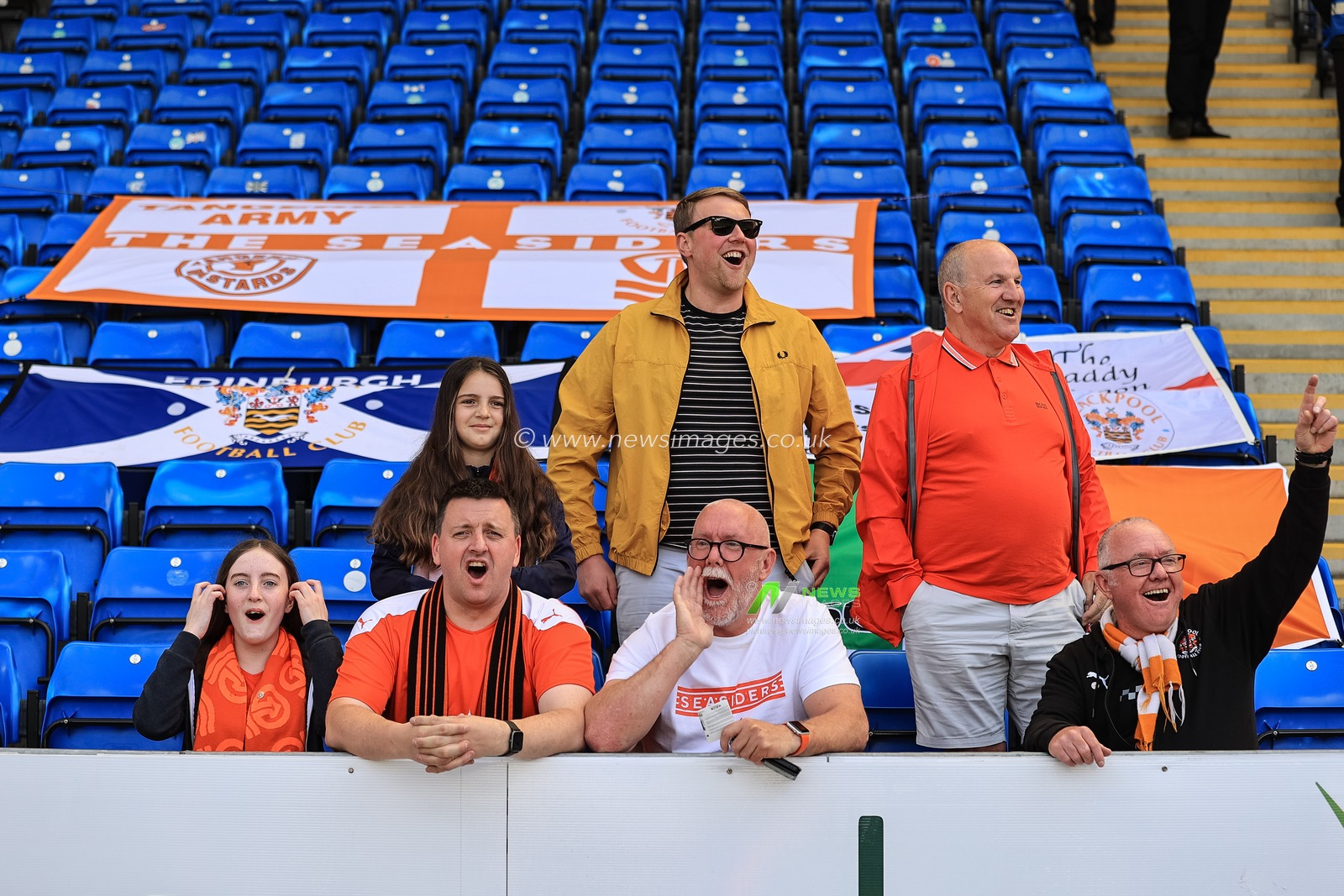 Blackpool fans arrive at the Weston Homes Stadium