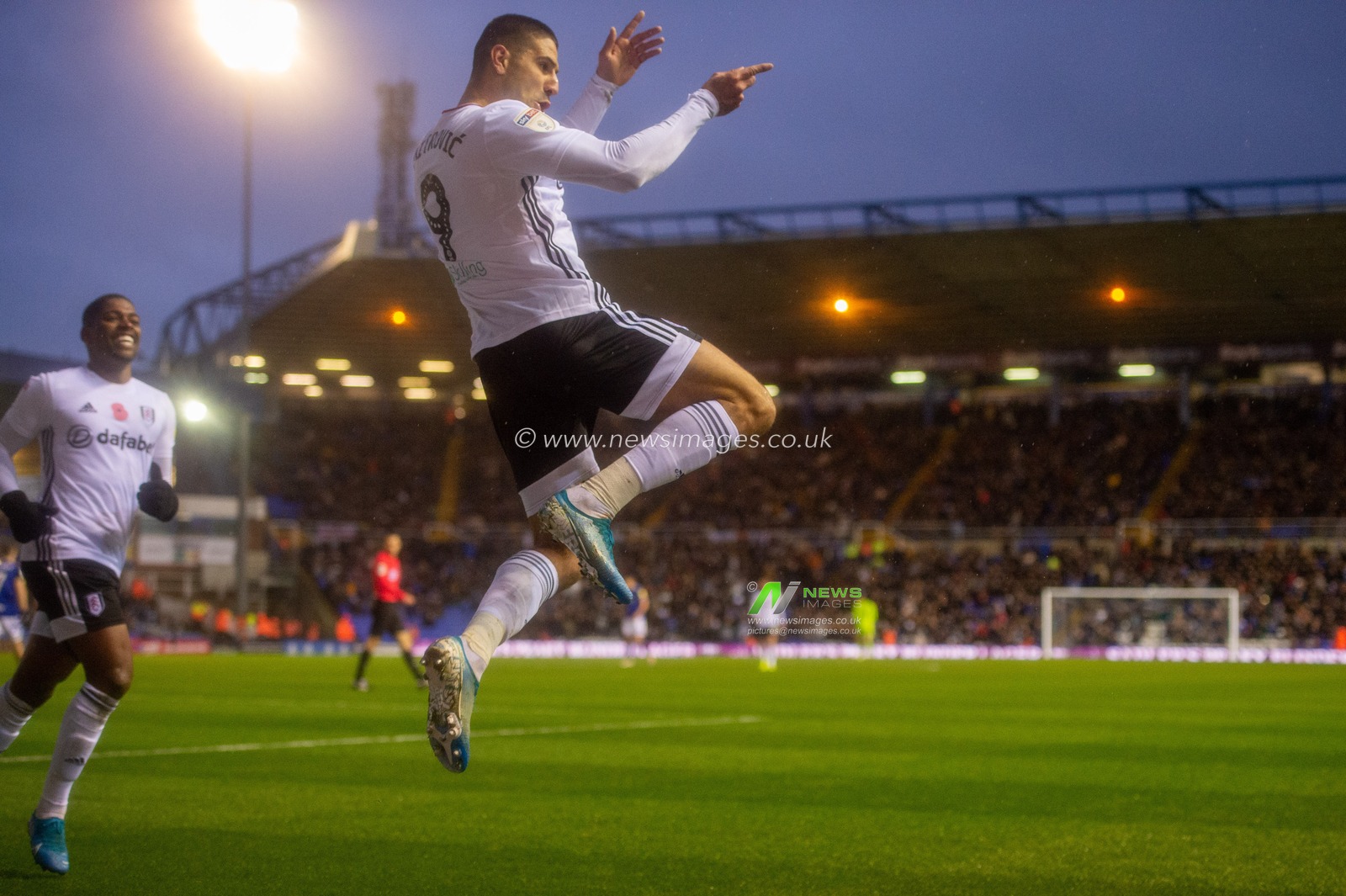 9th November 2019, St Andrews, Birmingham, England; Sky Bet Championship, Birmingham City v Fulham : Aleksandar Mitrovic (09) of Fulham celebrates his goal

Credit: Gareth Dalley/News Images