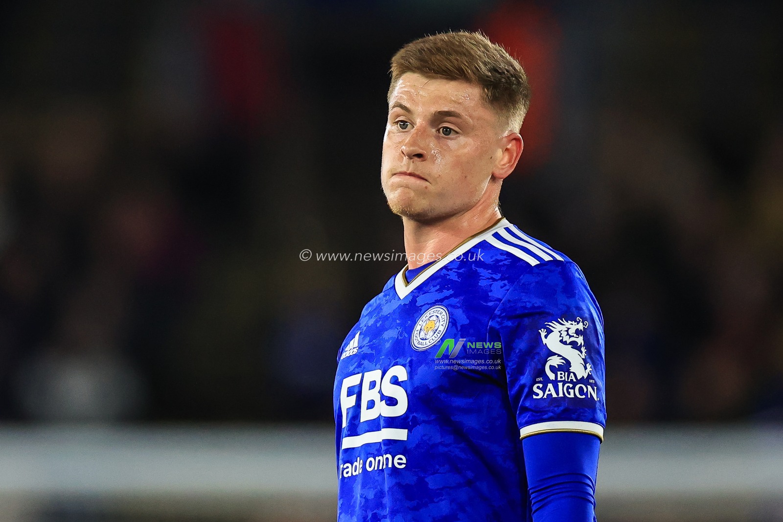Harvey Barnes #7 of Leicester City during the game