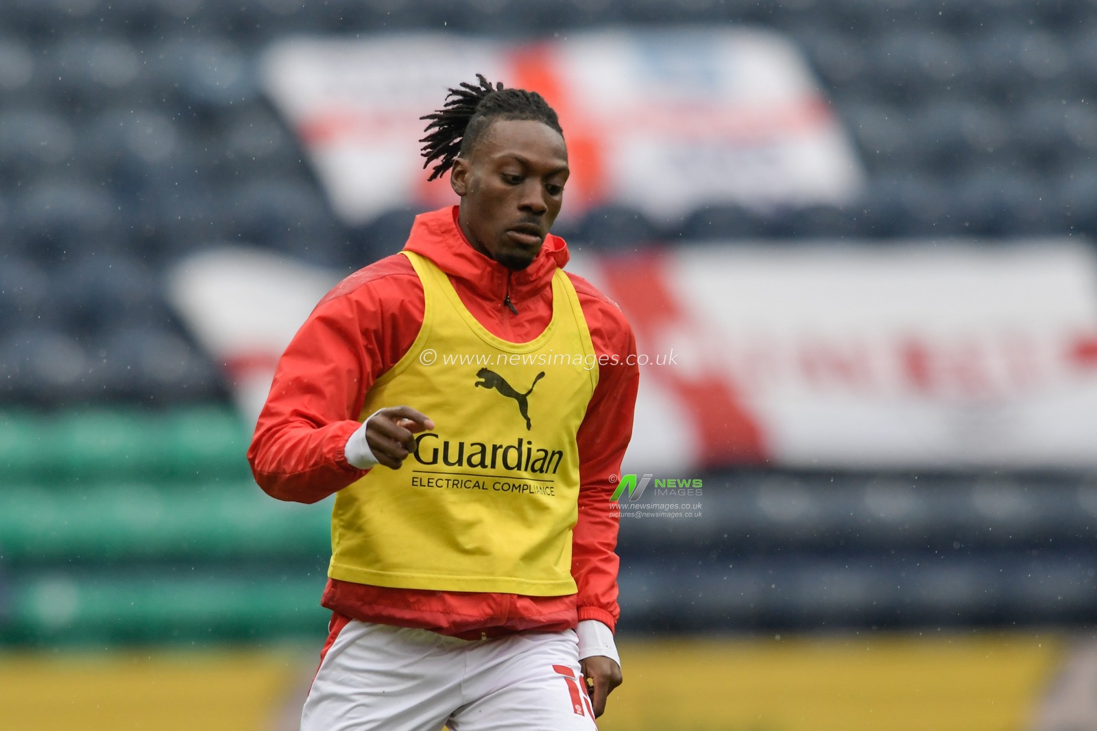 Freddie Ladapo #10 of Rotherham United warming up before the game