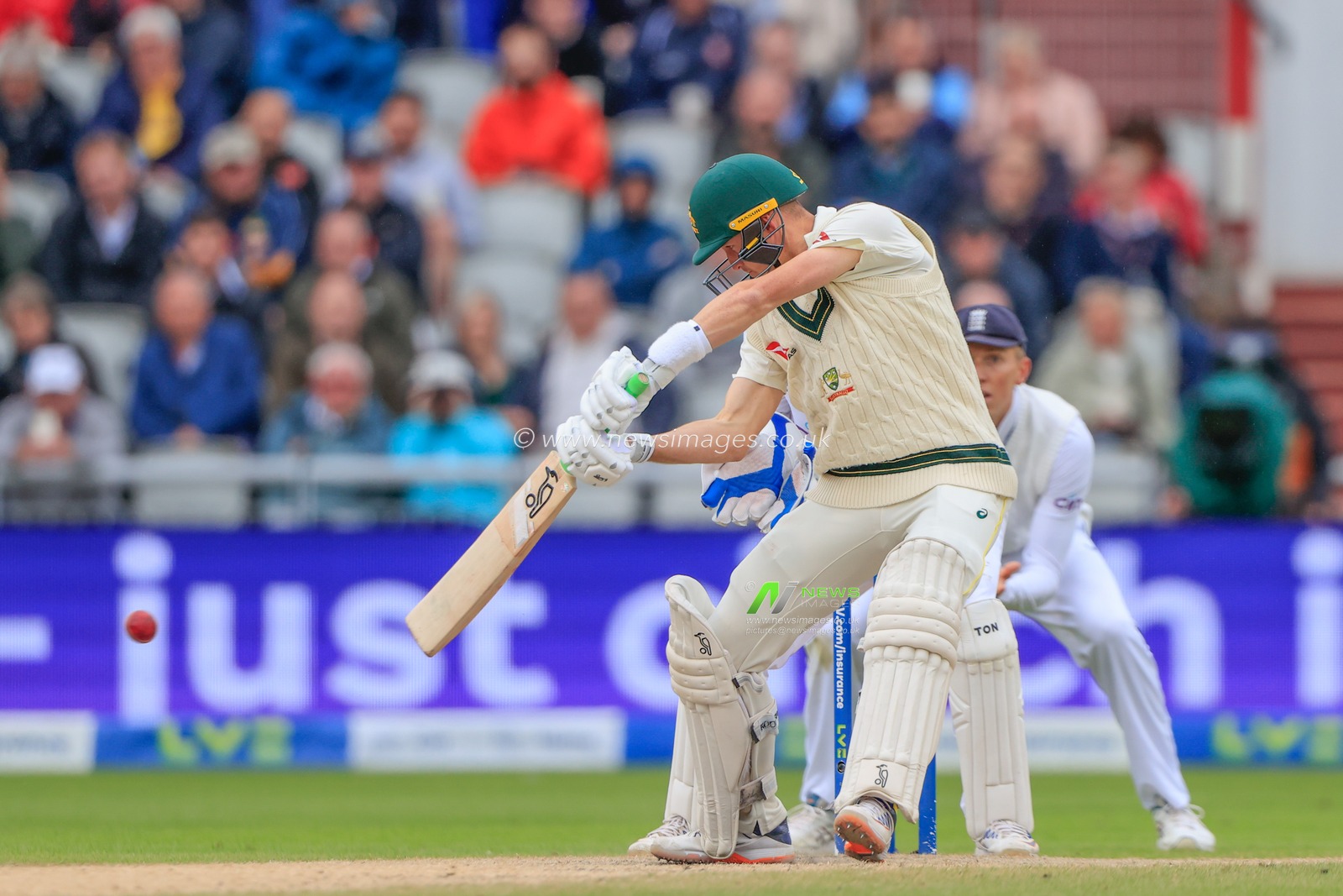 Marnus Labuschagne of Australia plays a shot during the LV= Insurance Ashes Test Series Fourth Test Day Four match England vs Australia at Old Trafford, Manchester, United Kingdom, 22nd July 2023

(Photo by Conor Molloy/News Images)