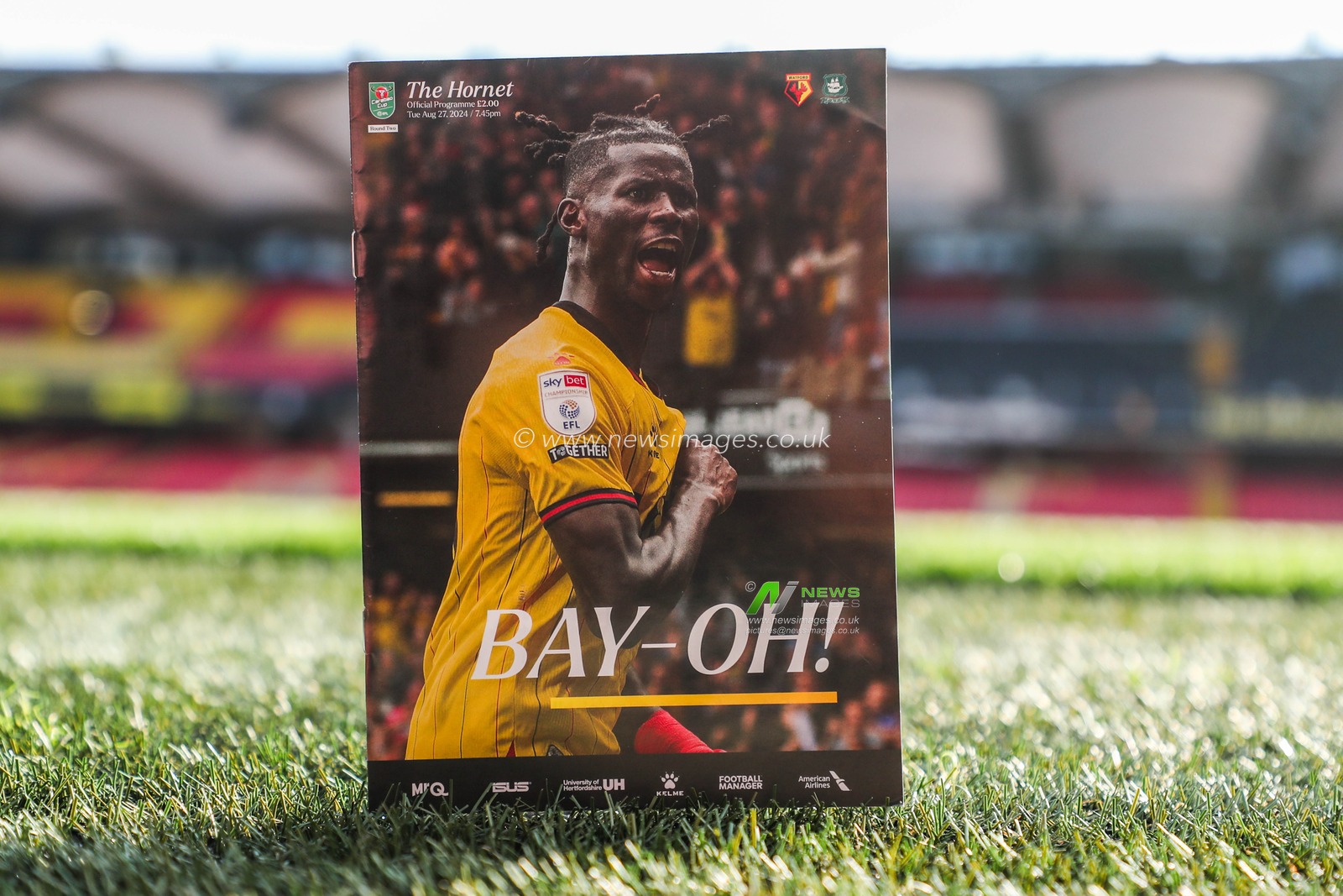 A detailed view the match day programme prior to the Carabao Cup match Watford vs Plymouth Argyle at Vicarage Road, Watford, United Kingdom, 27th August 2024

(Photo by Izzy Poles/News Images)