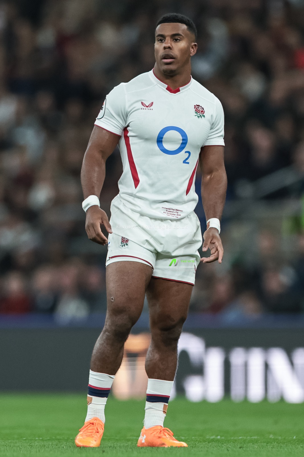 Immanuel Feyi-Waboso of England during the Quilter Nations Series 2025 match England vs Fiji at Allianz Stadium, Twickenham, United Kingdom, 8th November 2025

(Photo by Mark Cosgrove/News Images)

*** GER AUT SUI OUT ***