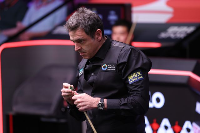 Ronnie O'Sullivan during the game against Pang Junxu during the 2025 Halo World Snooker Championship at the Crucible Theatre, Sheffield, United Kingdom, 26th April 2025