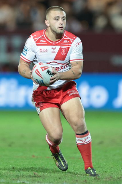 Mikey Lewis of Hull KR breaks with the ball during the Betfred Super League Round 24 match Hull KR vs St Helens at Sewell Group Craven Park, Kingston upon Hull, United Kingdom, 29th August 2025

(Photo by Mark Cosgrove/News Images)