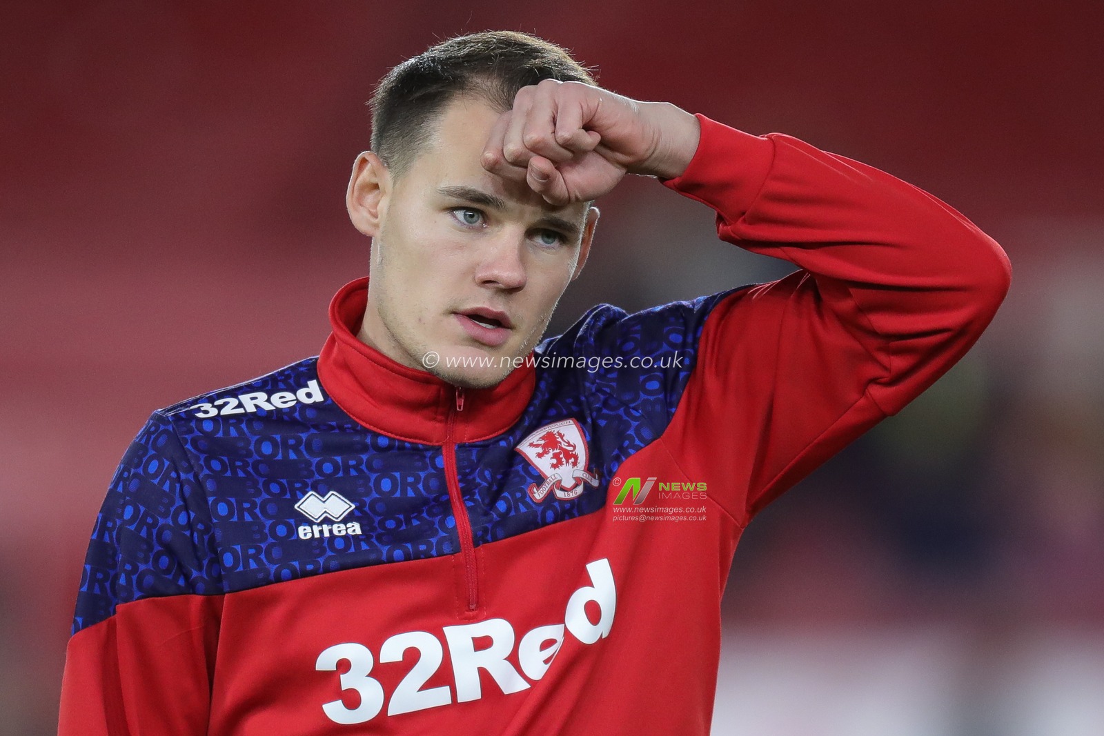 Lukas Engel #27 of Middlesbrough during the pre match warm up ahead of the Sky Bet Championship match Middlesbrough vs Hull City at Riverside Stadium, Middlesbrough, United Kingdom, 13th December 2023

(Photo by James Heaton/News Images)