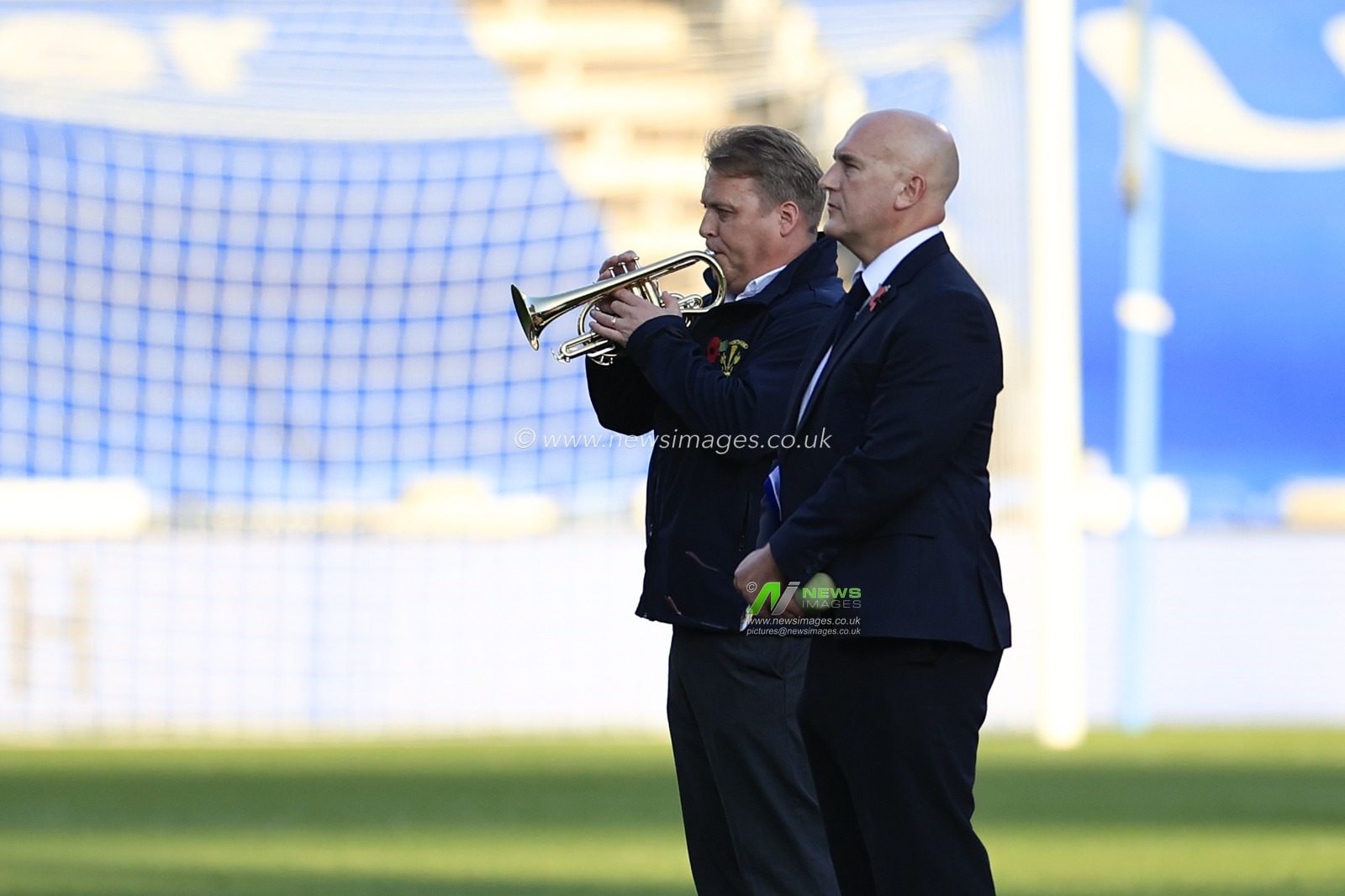 Bugler plays the last post ahead of the Sky Bet Championship match Huddersfield Town vs Swansea City at John Smith's Stadium, Huddersfield, United Kingdom, 12th November 2022

(Photo by Conor Molloy/News Images)