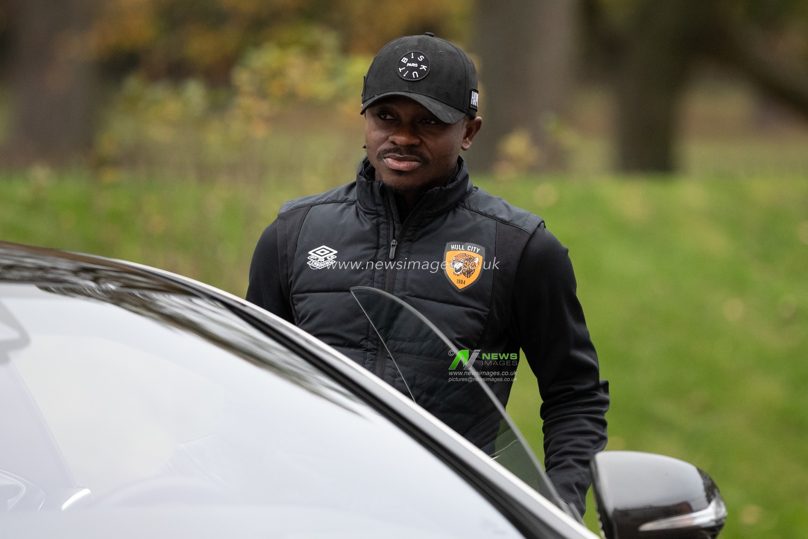 Jean MichaÃ«l Seri #24 of Hull City arrives at The MKM Stadium ahead of the Sky Bet Championship match Hull City vs Reading at MKM Stadium, Hull, United Kingdom, 12th November 2022

(Photo by James Heaton/News Images)