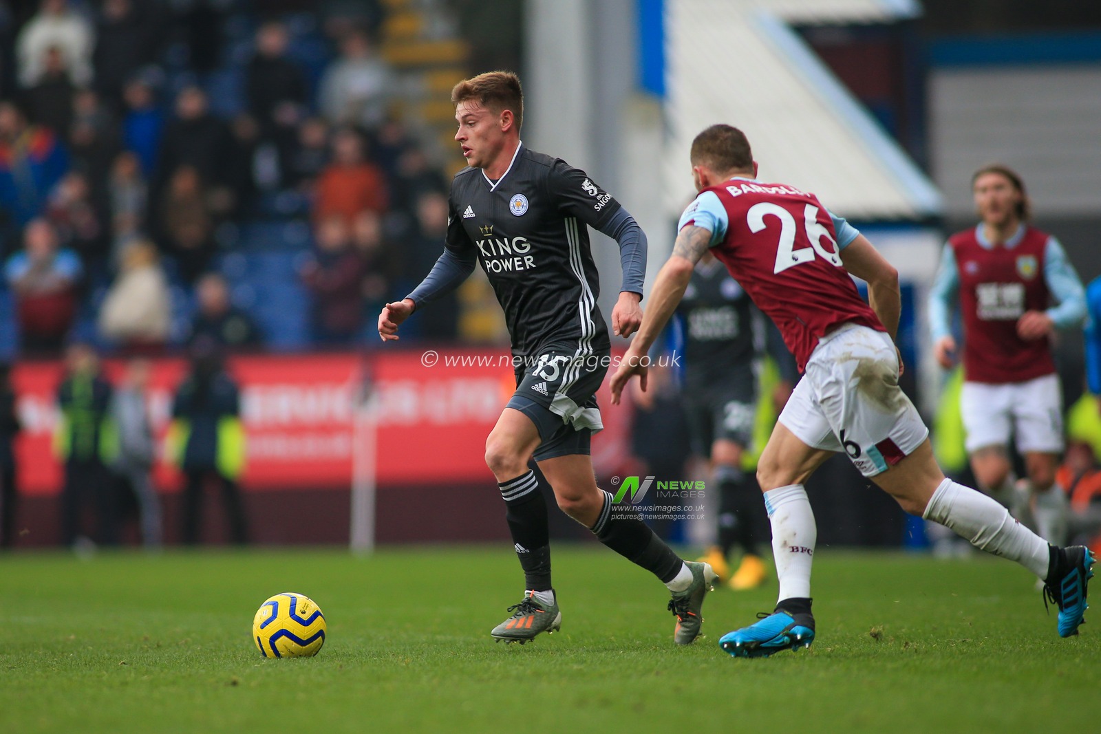 19th January 2020, Turf Moor, Burnley, England; Premier League, Burnley v Leicester City : Harvey Barnes (15) of Leicester City on the ball

Credit: Craig Milner/News Images
