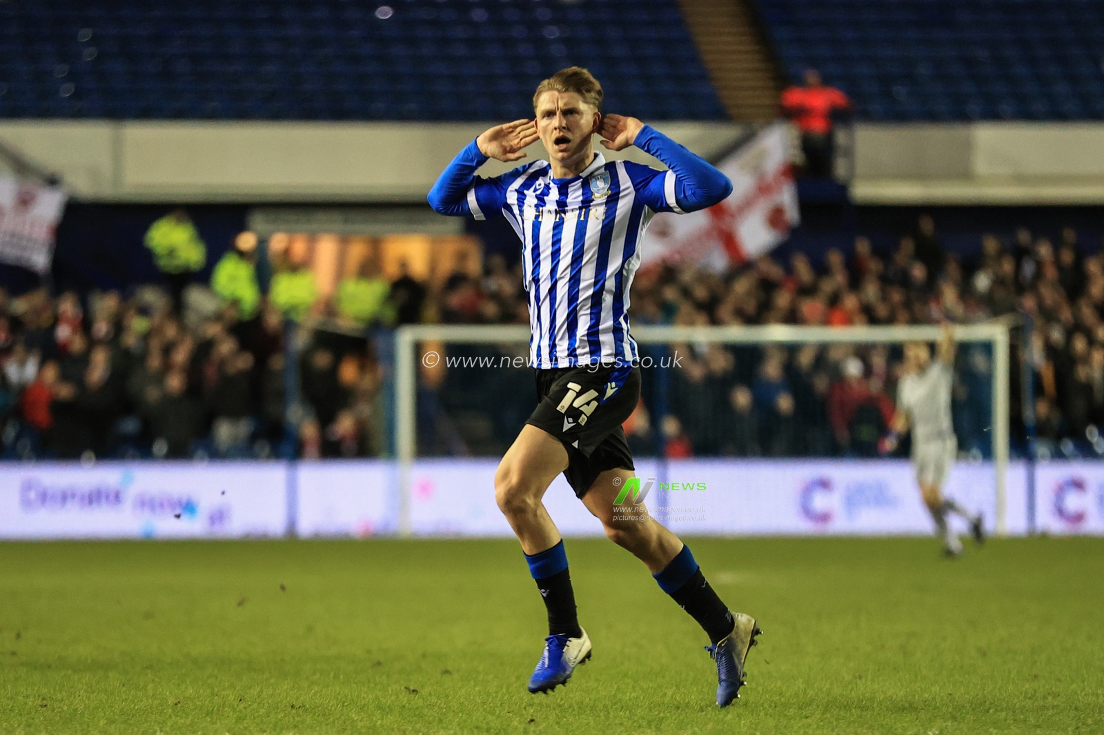 George Byers #14 of Sheffield Wednesday celebrates his goal to make it 1-0
