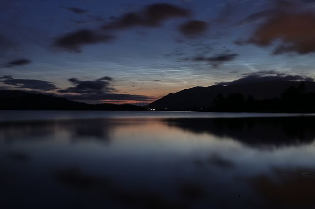 Noctilucent clouds over Derwentwater