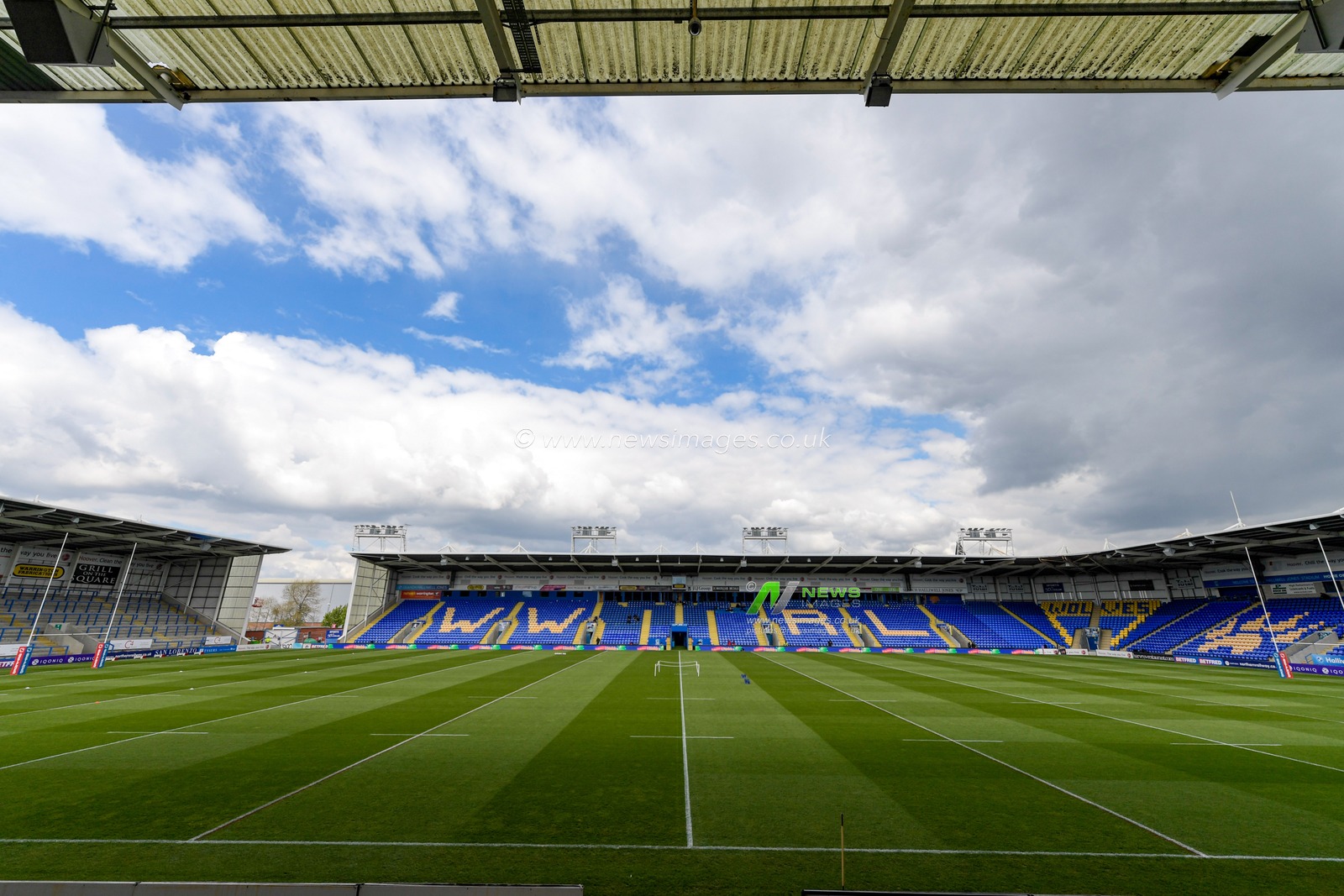 A general view of the Halliwell Jones Stadium, the home of Warrington Wolves