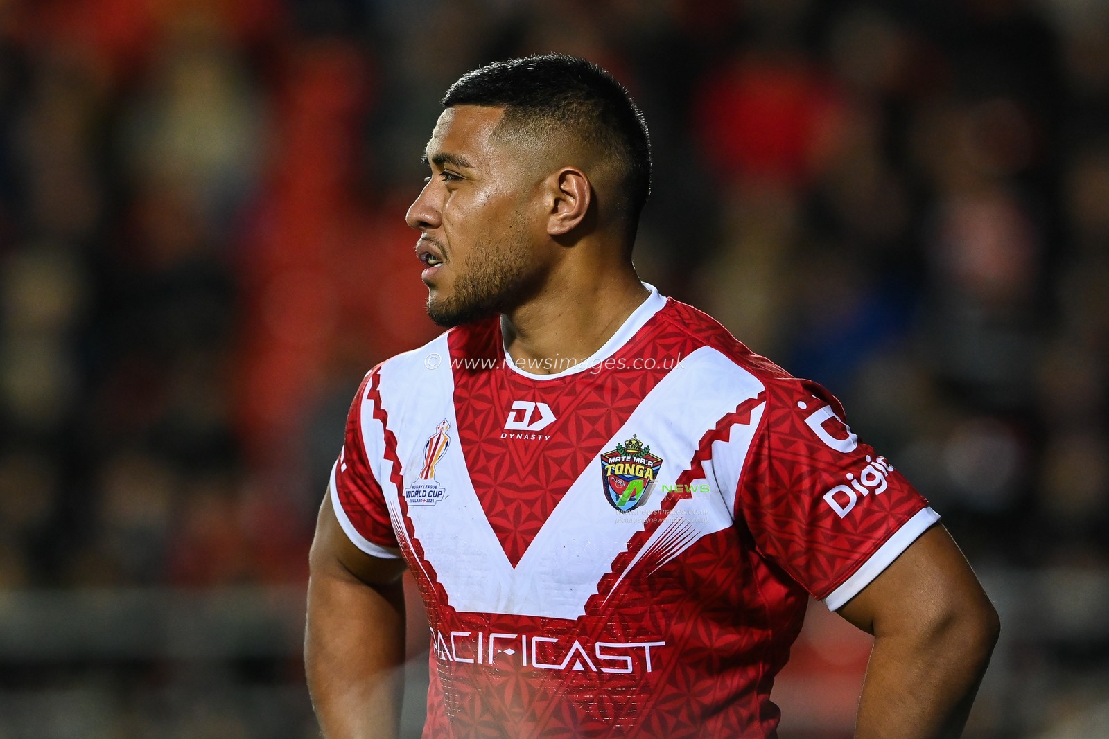 Moeaki Fotuaika of Tonga during the Rugby League World Cup 2021 match Tonga vs Wales at Totally Wicked Stadium, St Helens, United Kingdom, 24th October 2022

(Photo by Craig Thomas/News Images)