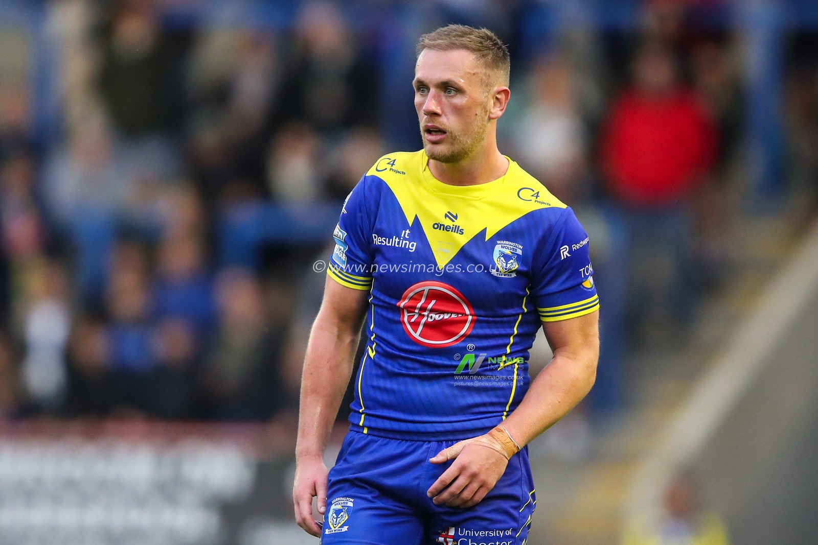 Ben Currie of Warrington Wolves during the Betfred Super League Round 16 match Warrington Wolves vs Huddersfield Giants at Halliwell Jones Stadium, Warrington, United Kingdom, 5th July 2024

(Photo by Gareth Evans/News Images)