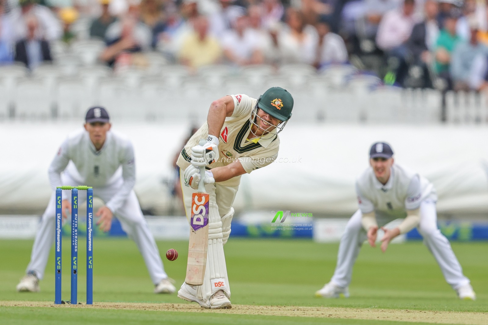 David Warner of Australia plays a shot during the LV= Insurance Ashes Test Series Second Test Day 1 England v Australia at Lords, London, United Kingdom, 28th June 2023

(Photo by Mark Cosgrove/News Images)