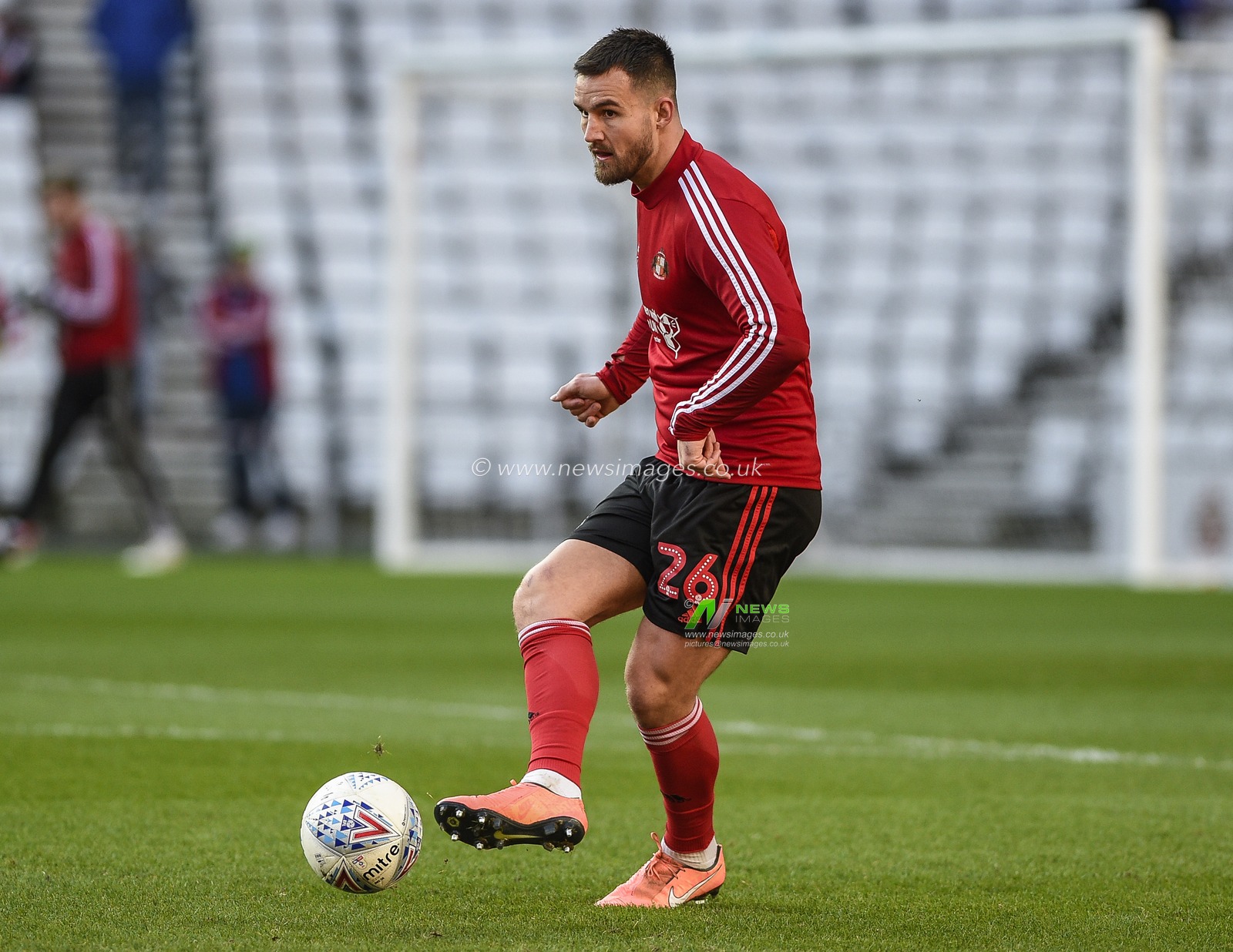 8th February 2020, Stadium Of Light, Sunderland, England; Sky Bet League 1, Sunderland v Ipswich Town : Bailey Wright (26) of Sunderland during the pre-game warmup
