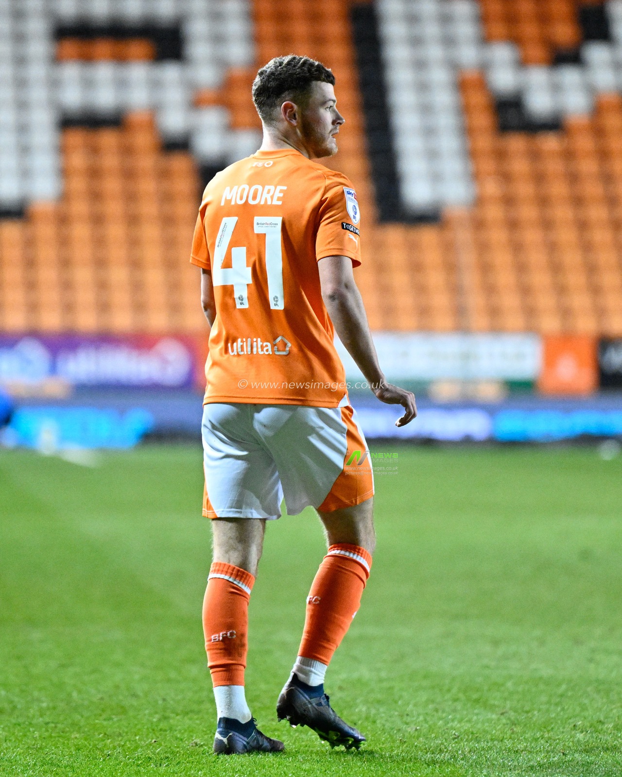 Jack Moore of Blackpool, during the Bristol Street Motors Trophy match Blackpool vs Burton Albion at Bloomfield Road, Blackpool, United Kingdom, 10th January 2024

(Photo by Cody Froggatt/News Images)