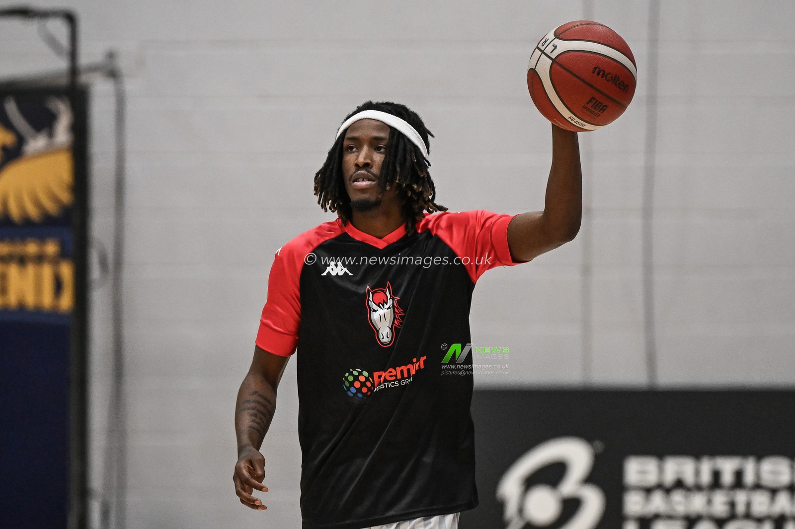 Caleb Asberry of Leicester Riders during pre match warm ups ahead of the British Basketball Championship match Cheshire Phoenix vs Leicester Riders at Ellesmere Port Sports Village, Ellesmere Port, United Kingdom, 12th November 2023

(Photo by Craig Thomas/News Images)