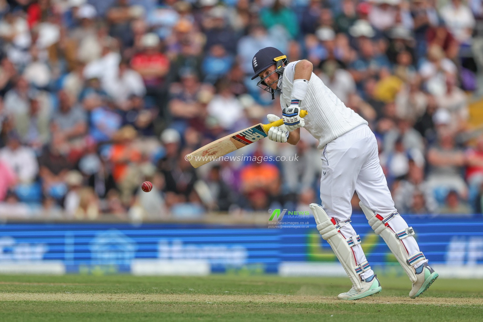 Joe Root of England plays a safety shot during the LV= Insurance Ashes Third Test Series Day 1 England v Australia at Headingley Stadium, Leeds, United Kingdom, 6th July 2023

(Photo by Mark Cosgrove/News Images)