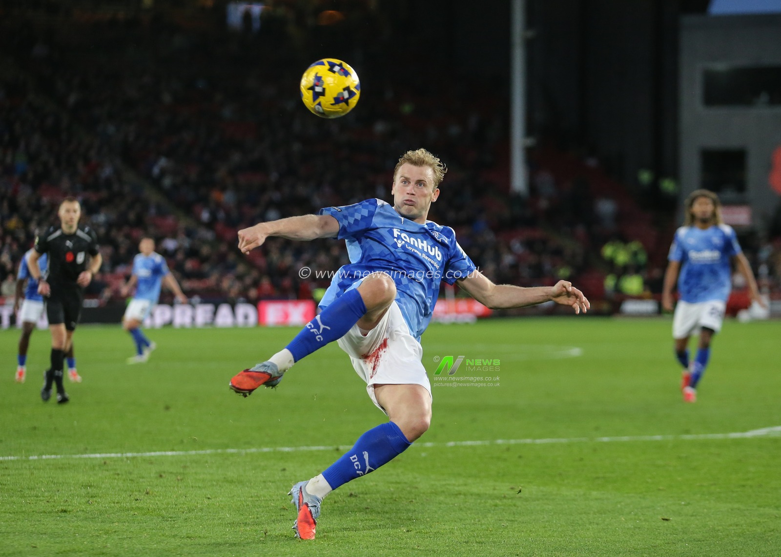 Sondre Langas of Derby County shoots on goal during the Sky Bet Championship match Sheffield United vs Derby County at Bramall Lane, Sheffield, United Kingdom, 1st November 2025

(Photo by Richard Bierton/News Images)

*** GER AUT SUI OUT ***