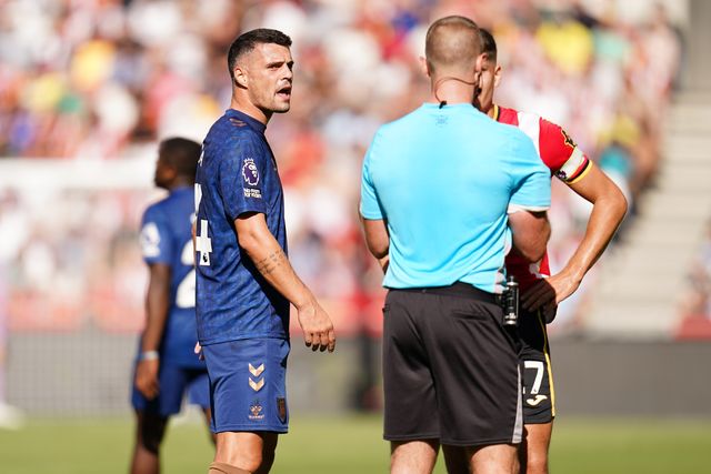 Granit Xhaka of Sunderland during the Premier League match Brentford vs Sunderland at GTECH Community Stadium, London, United Kingdom on 05 September 2026

(Photo by Harvey Murphy/News Images)