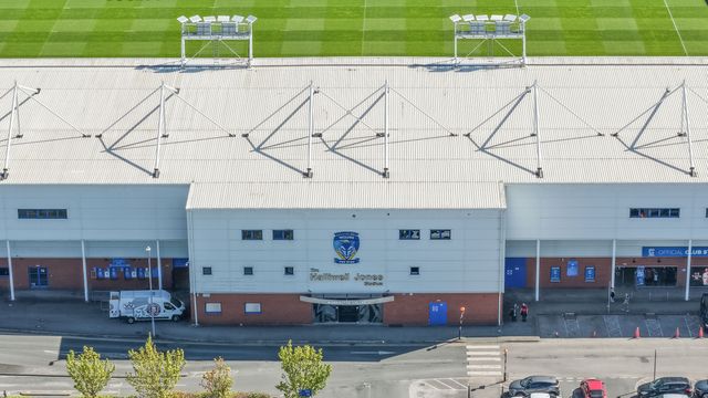 An aerial view of The Halliwell Jones Stadium during the Betfred Super League round 9 match Warrington Wolves vs Wigan Warriors at The Halliwell Jones Stadium, Warrington, United Kingdom on 24 April 2026

(Photo by Mark Cosgrove/News Images)