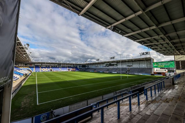 A general view of Halliwell Jones Stadium ahead of the Betfred Super League Round 3 match Warrington Wolves vs Wakefield Trinity at The Halliwell Jones Stadium, Warrington, United Kingdom on 28 February 2026

(Photo by Alfie Cosgrove/News Images)