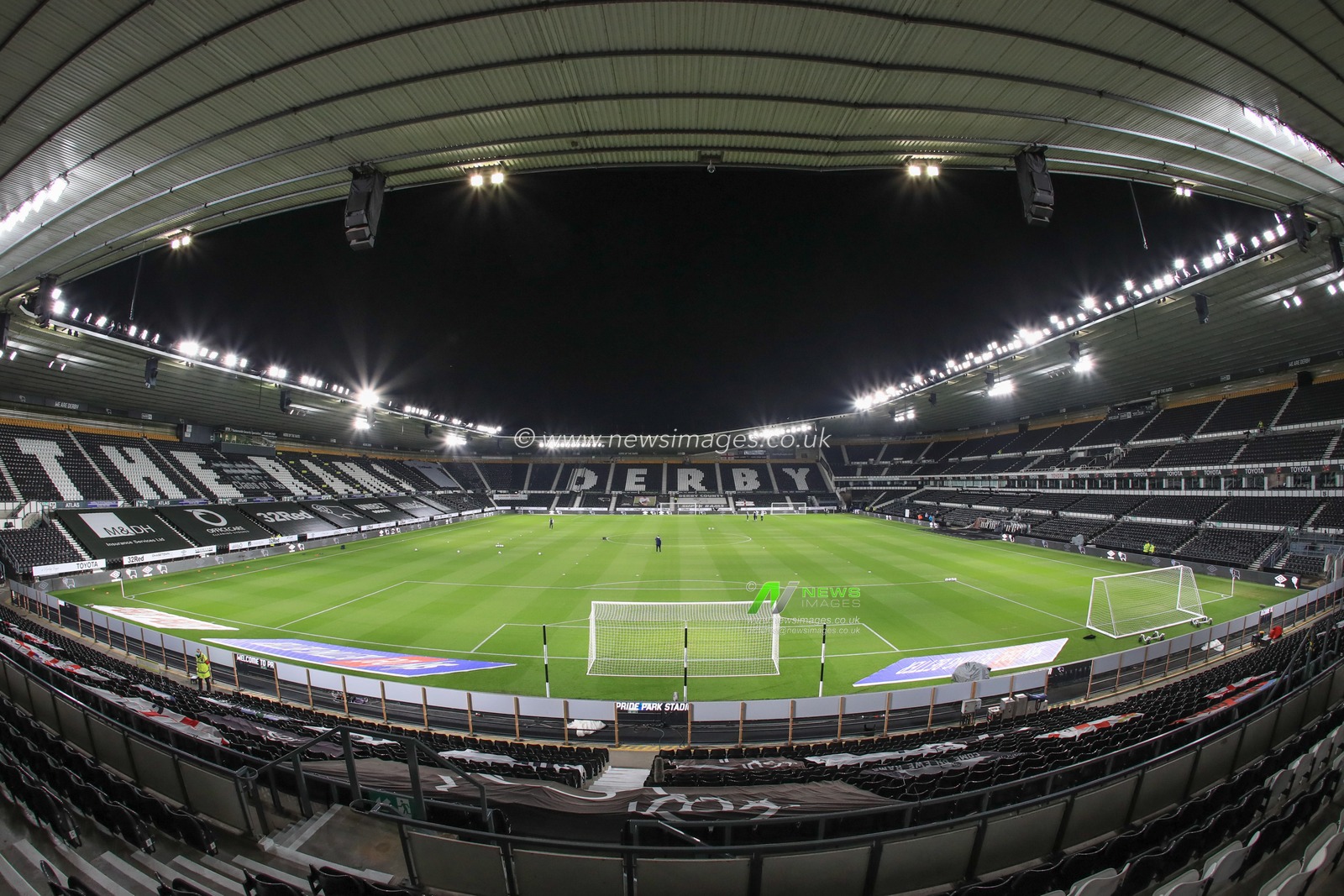 A general view of Pride Park Stadium ahead of this eveningâ€™s game with Derby County and Queens Park Rangers