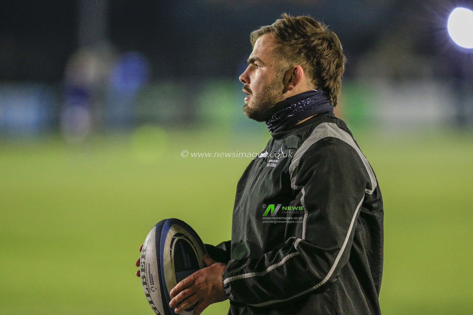 George McGuigan of Newcastle Falcons during the pre-game warm up