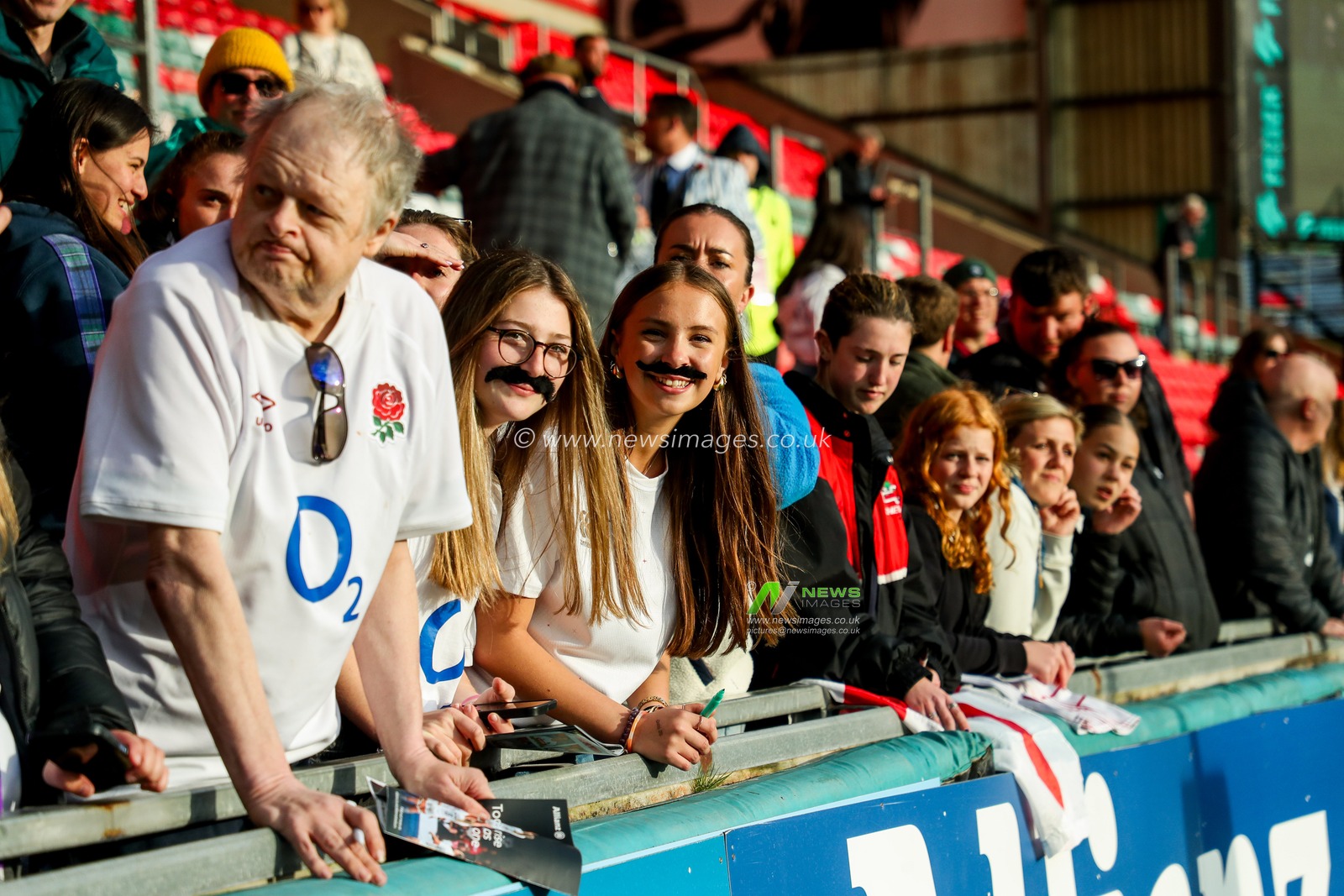 England fans watch on during the 2025 Guinness Womenâ€™s 6 Nations match England vs Scotland at Mattioli Woods Welford Road Stadium, Leicester, United Kingdom, 19th April 2025

(Photo by Izzy Poles/News Images)