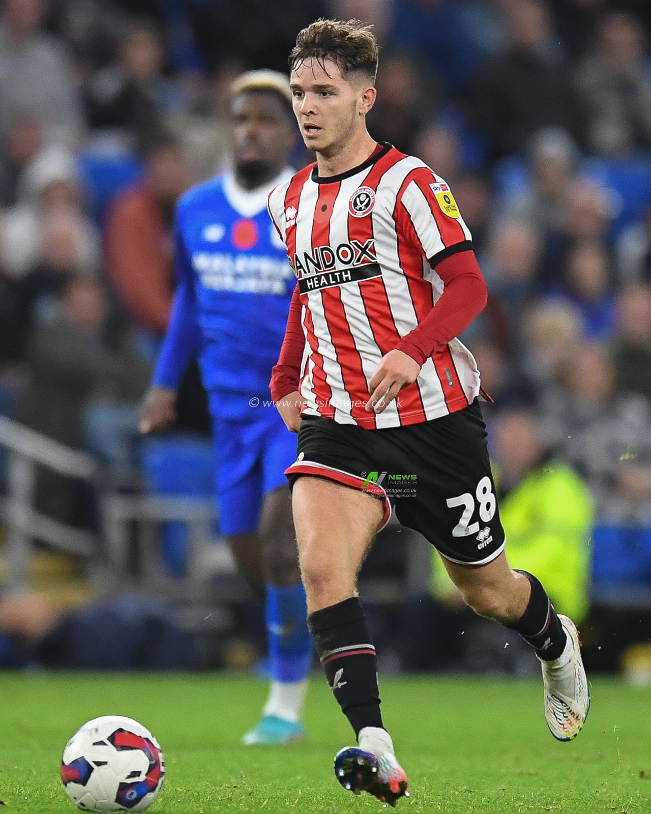 James McAtee #28 of Sheffield United during the Sky Bet Championship match Cardiff City vs Sheffield United at Cardiff City Stadium, Cardiff, United Kingdom, 12th November 2022

(Photo by Mike Jones/News Images)