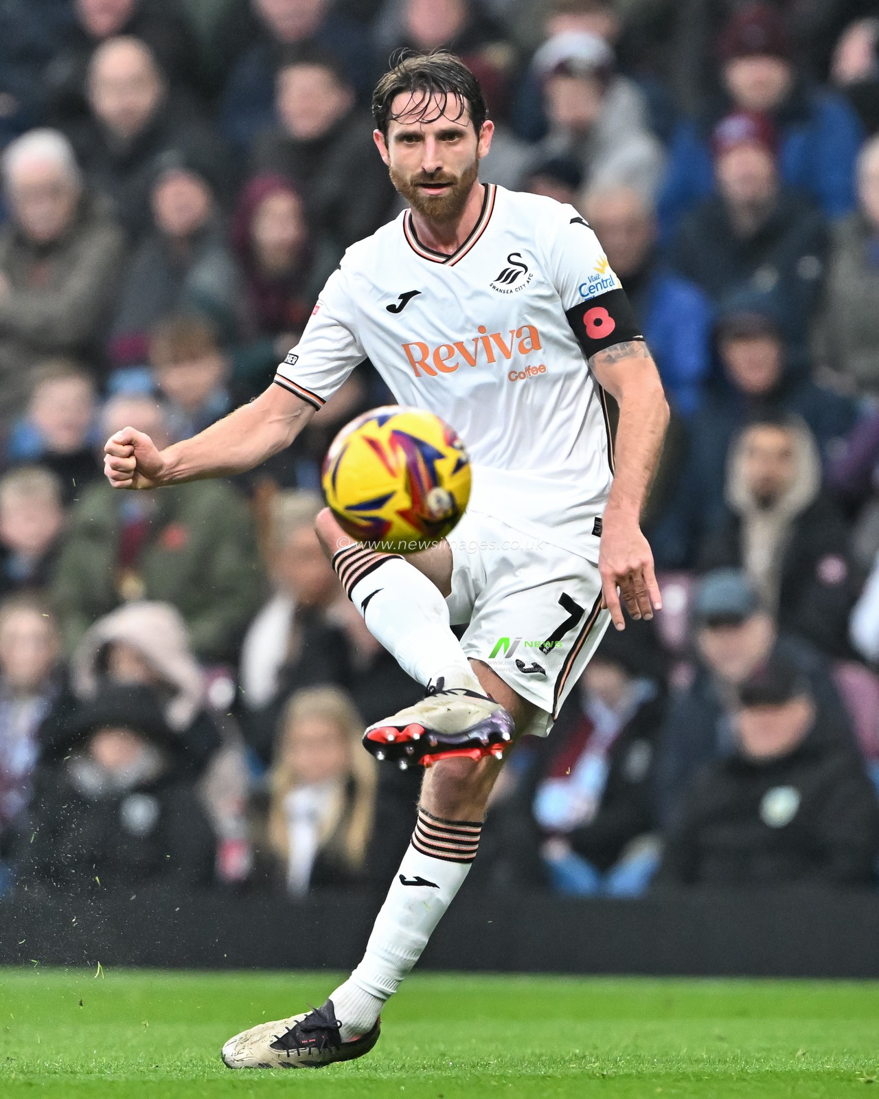 Joe Allen of Swansea City passes the ball during the Sky Bet Championship match Burnley vs Swansea City at Turf Moor, Burnley, United Kingdom, 10th November 2024

(Photo by Cody Froggatt/News Images)