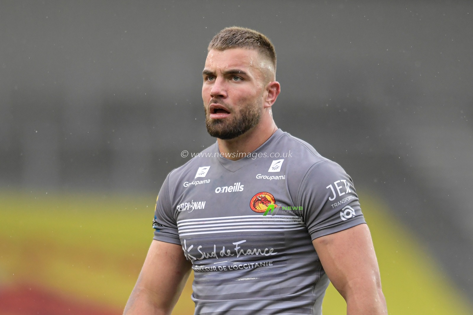 Mike McMeeken (12) of Catalans Dragons in action during the game